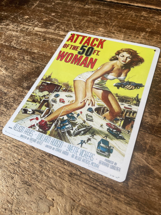 Attack of The 50ft Woman Movie | Metal Movie Wall Sign