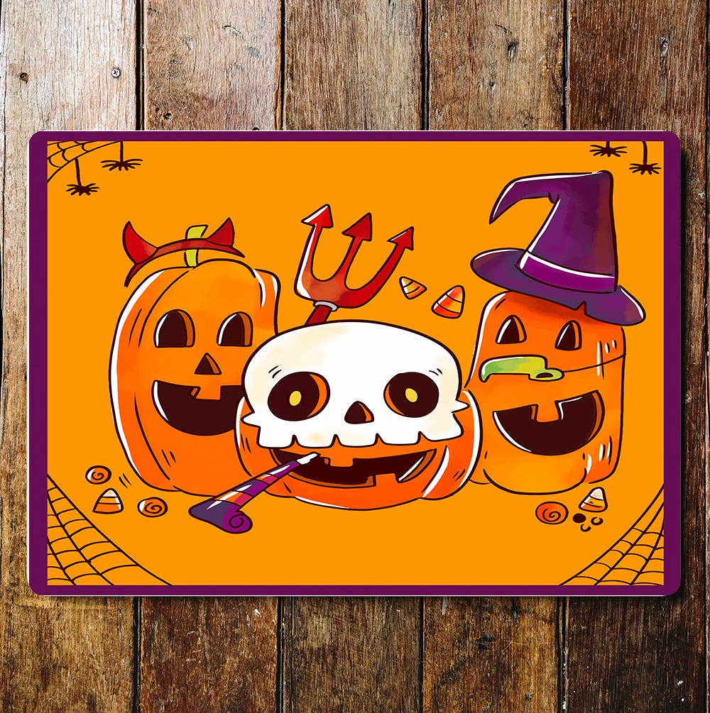 Cute Halloween Pumpkins | Metal Wall Sign Plaque