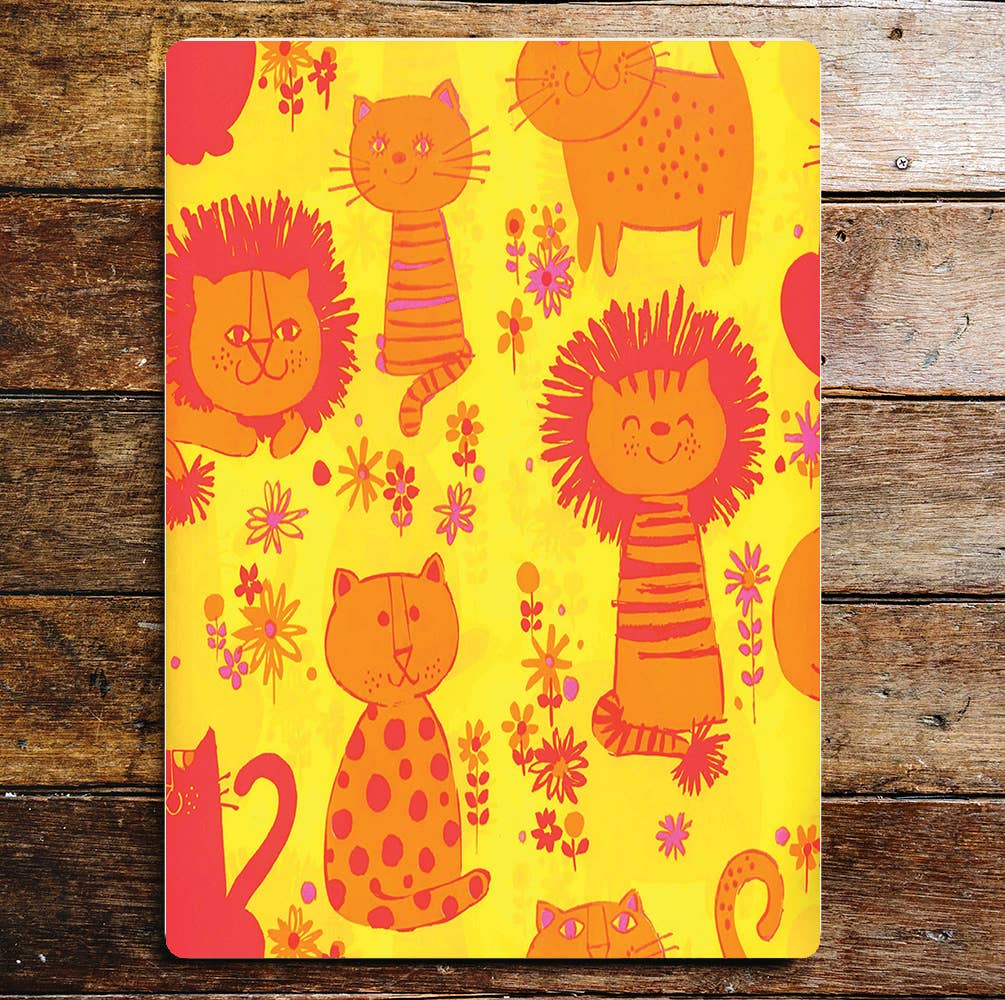 Yellow Orange Wild Cats Tiger Leopard | Metal Sign Plaque