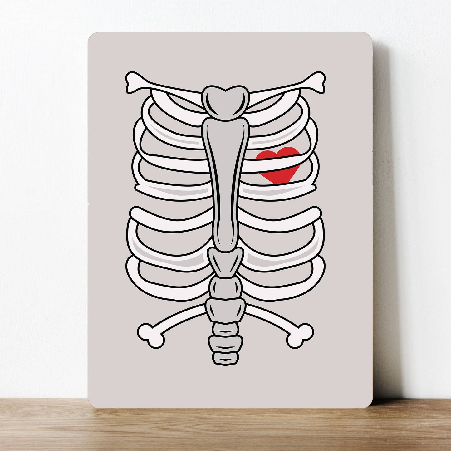 Heart in ribcage Aesthetic | Metal Sign Plaque