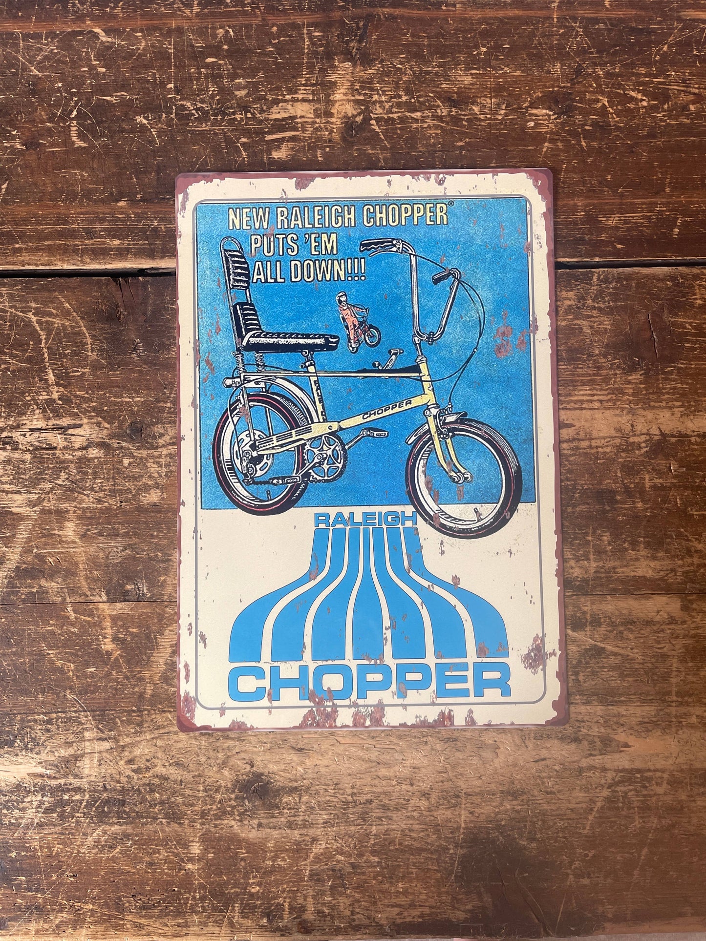 Retro Chopper Raleigh Bike Metal Sign Plaque