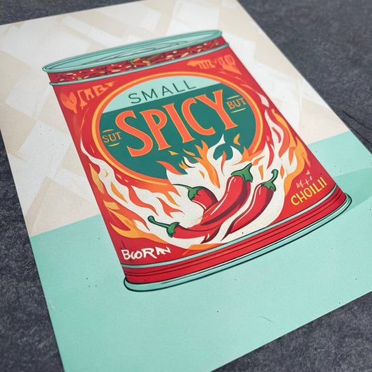 Vintage Can Filled With Spicy Chilli | Metal Sign Plaque