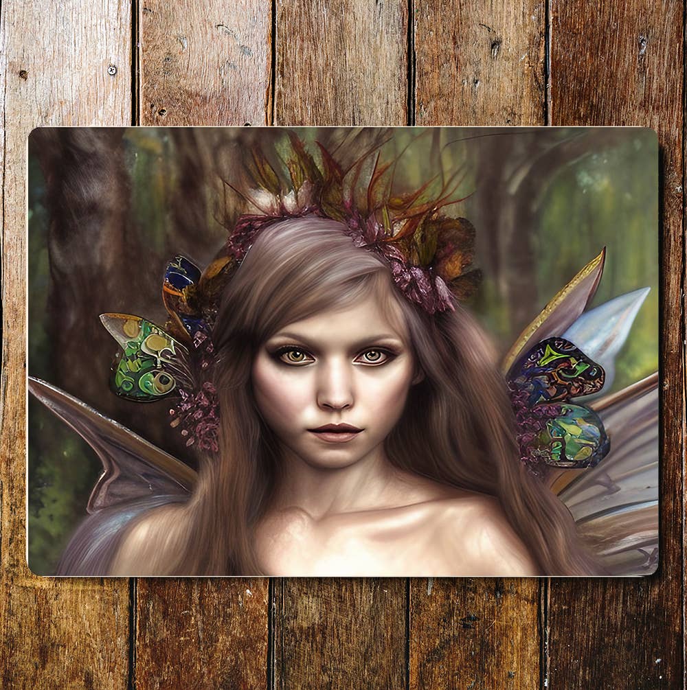 Fairy Girl Wings Forest | Metal Sign Plaque