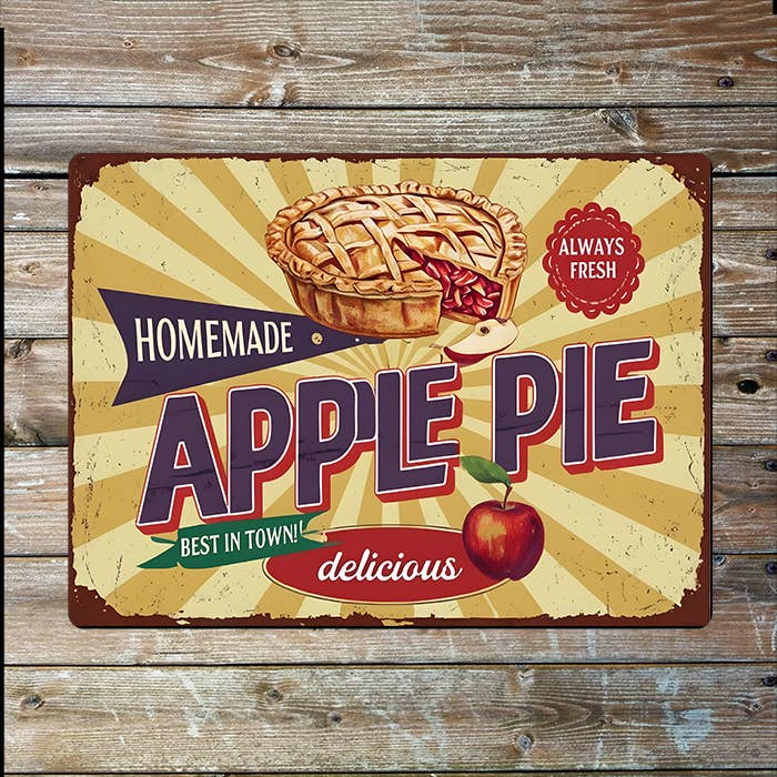 Homemade Apple Pie Fresh Retro | Metal Sign Plaque