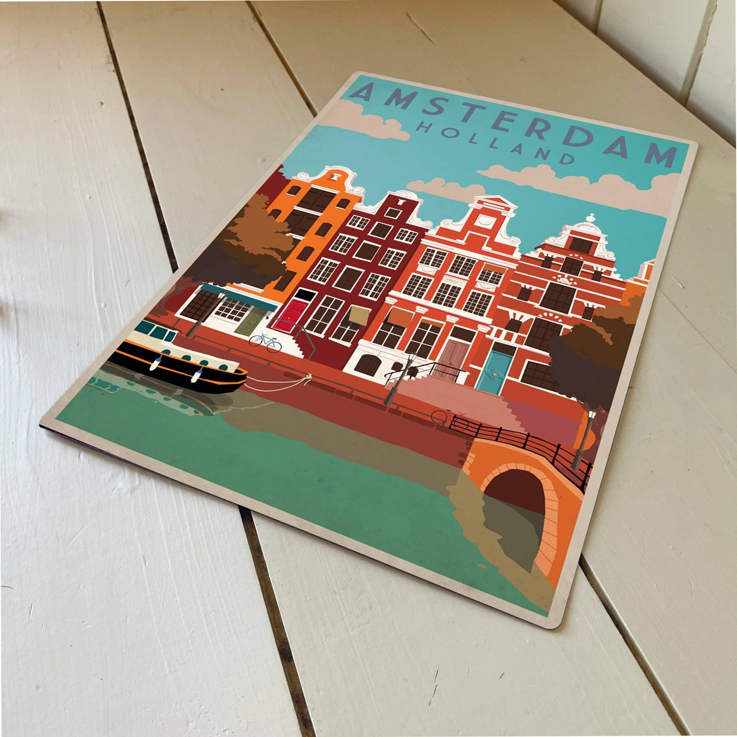 Amsterdam Holland Travel | Metal Travel Wall Sign