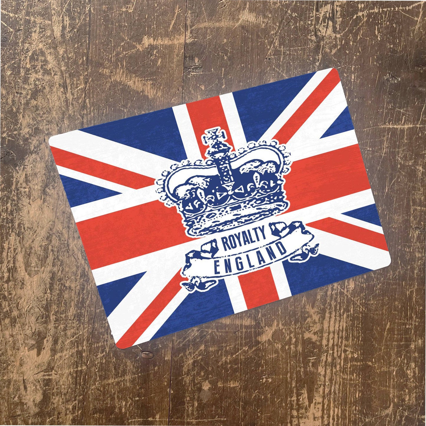 Grunge British With Crown | Metal Wall Sign