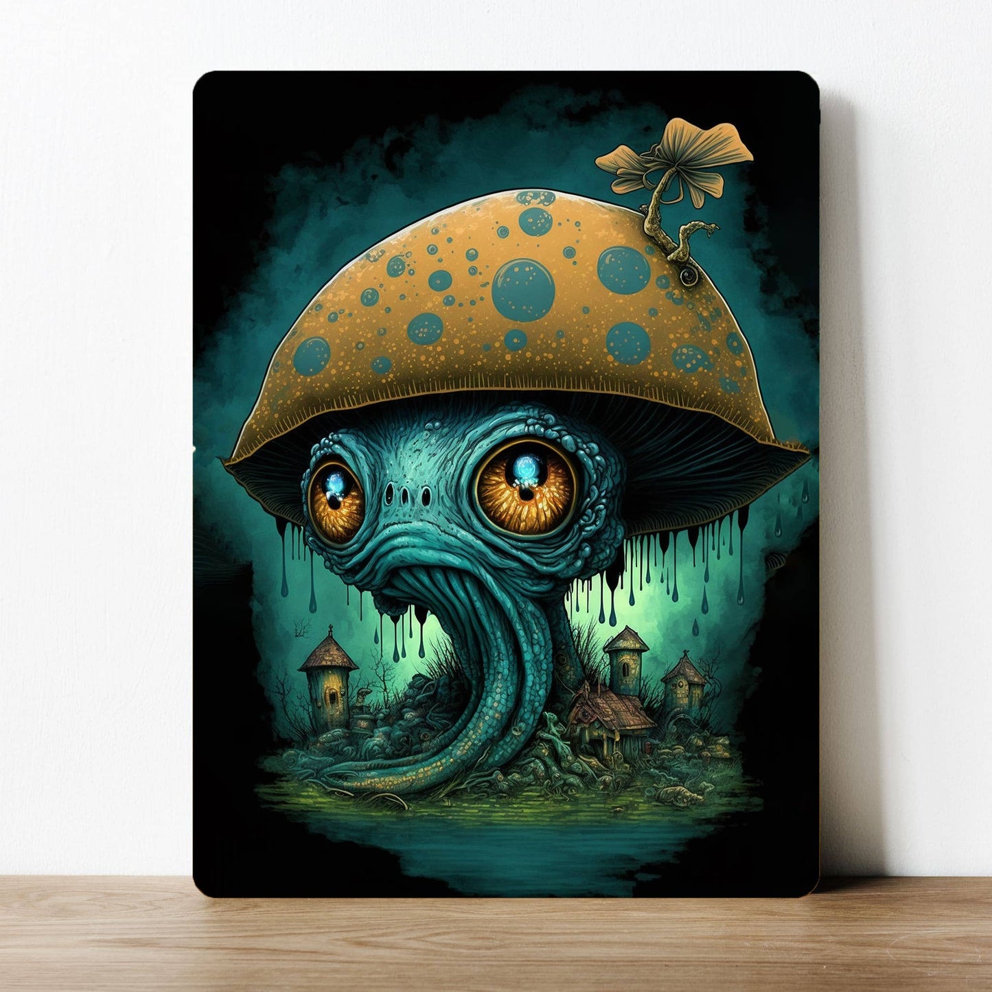 Monster Mushroom Spooky Halloween | Metal Sign Plaque