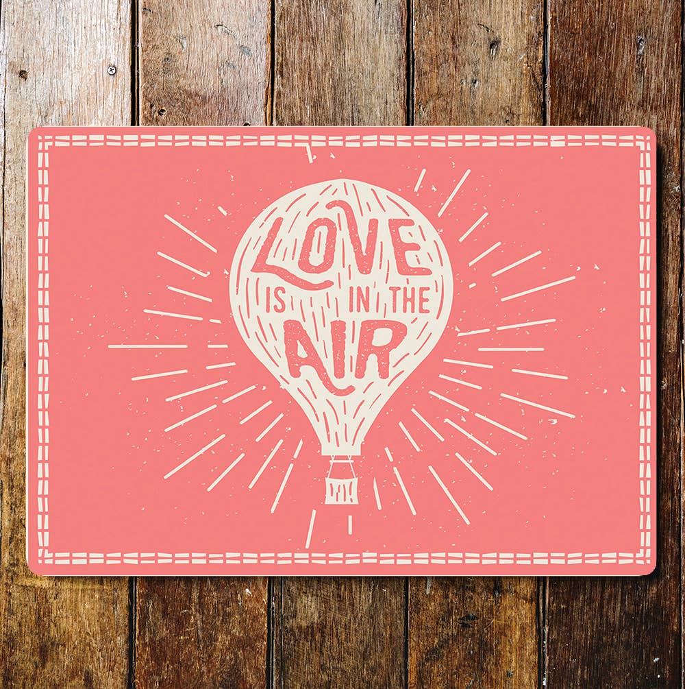 Love Is In The Air Hot Air Balloon Pink | Metal Sign plaque
