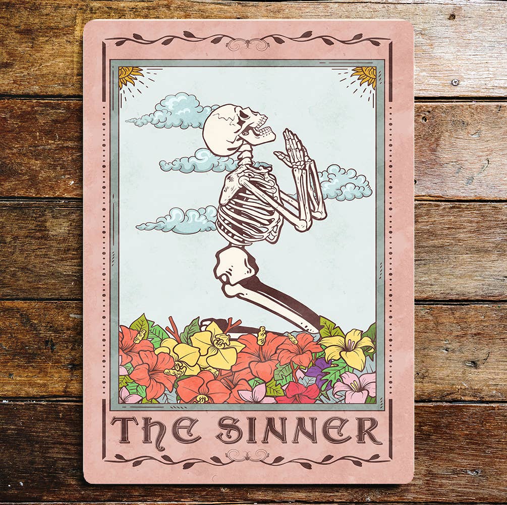 The Sinner Tarot Spiritual Art Metal Sign Plaque