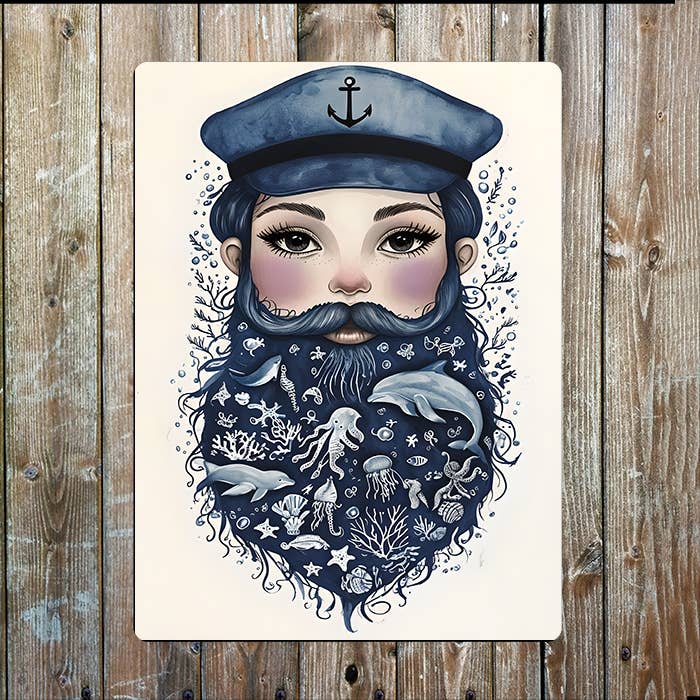 Ocean Themed Female sea Nautical | Metal Sign Plaque