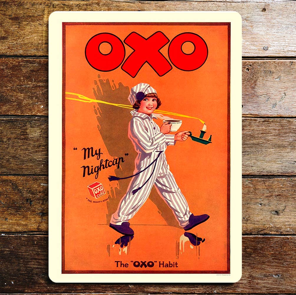 Oxo Cube My Nightcap | Metal Advertising Wall Sign