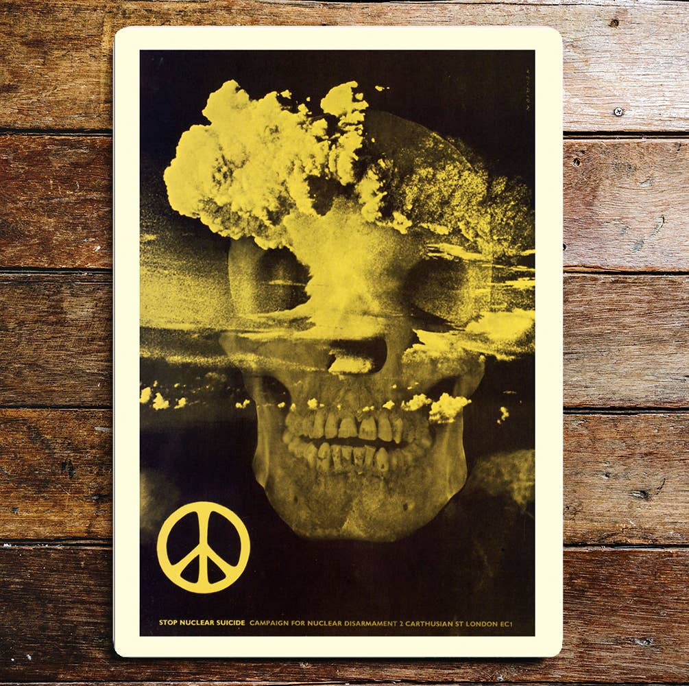 Skull Nuclear Metal Wall Sign
