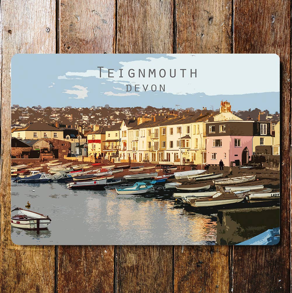 Teignmouth Harbour Devon Travel Metal Wall Sign Plaque