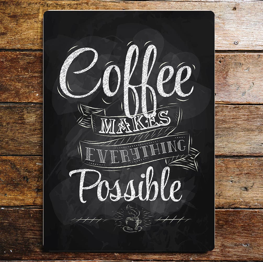Love Coffee Shop motivational Art | Metal Sign Plaque