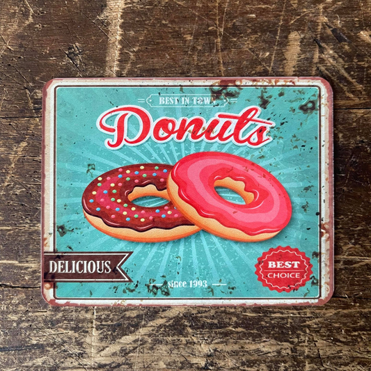 Donuts retro best choice | Metal Vintage Wall Sign