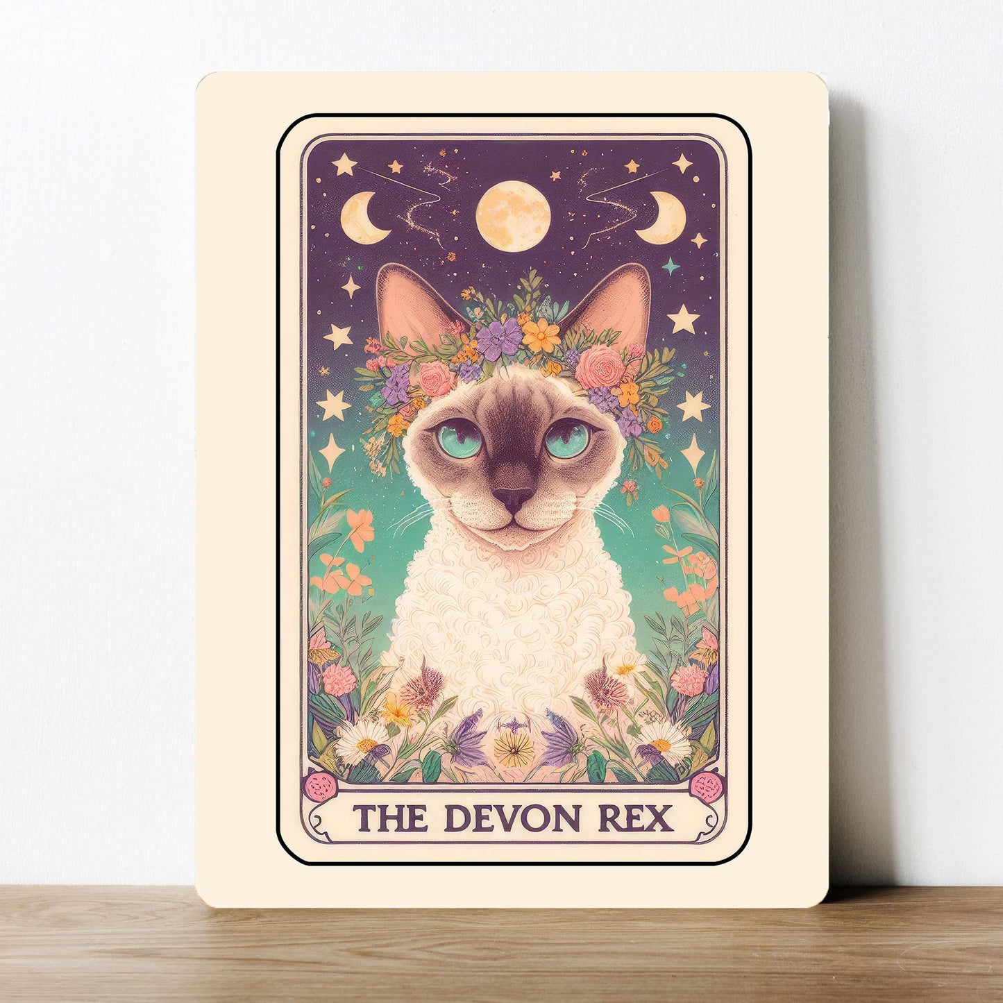 The Devon Rex Cat Tarot Magic Metal Sign Plaque