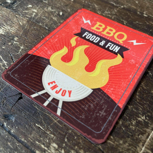 BBQ Food & Fun Enjoy | Metal Sign Plaque