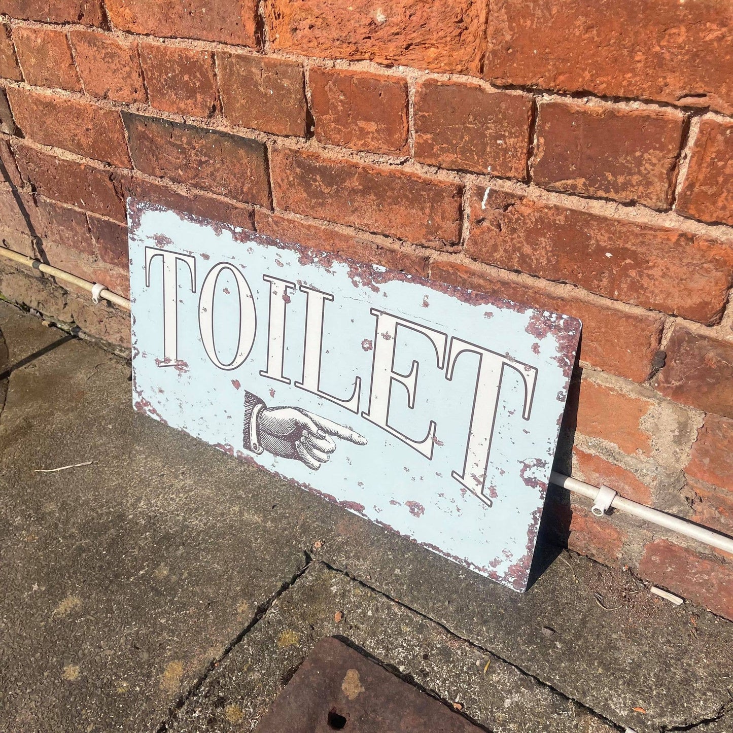 Toilet Arrow Pointing option | Metal Sign