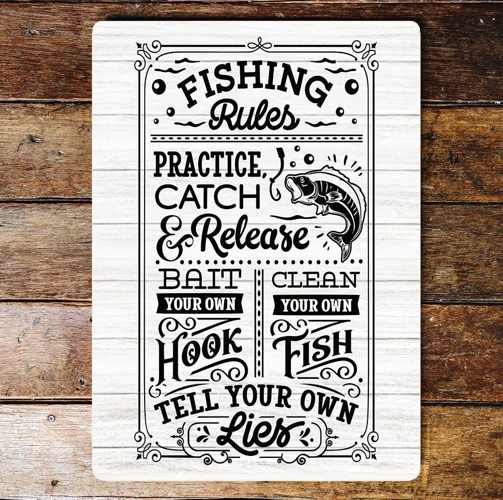 Fishing rules | Metal Vintage Wall Sign