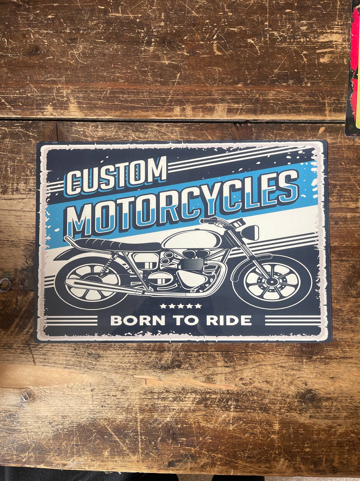 Custom motorcycle Motorbike garage | Metal Retro Wall Sign