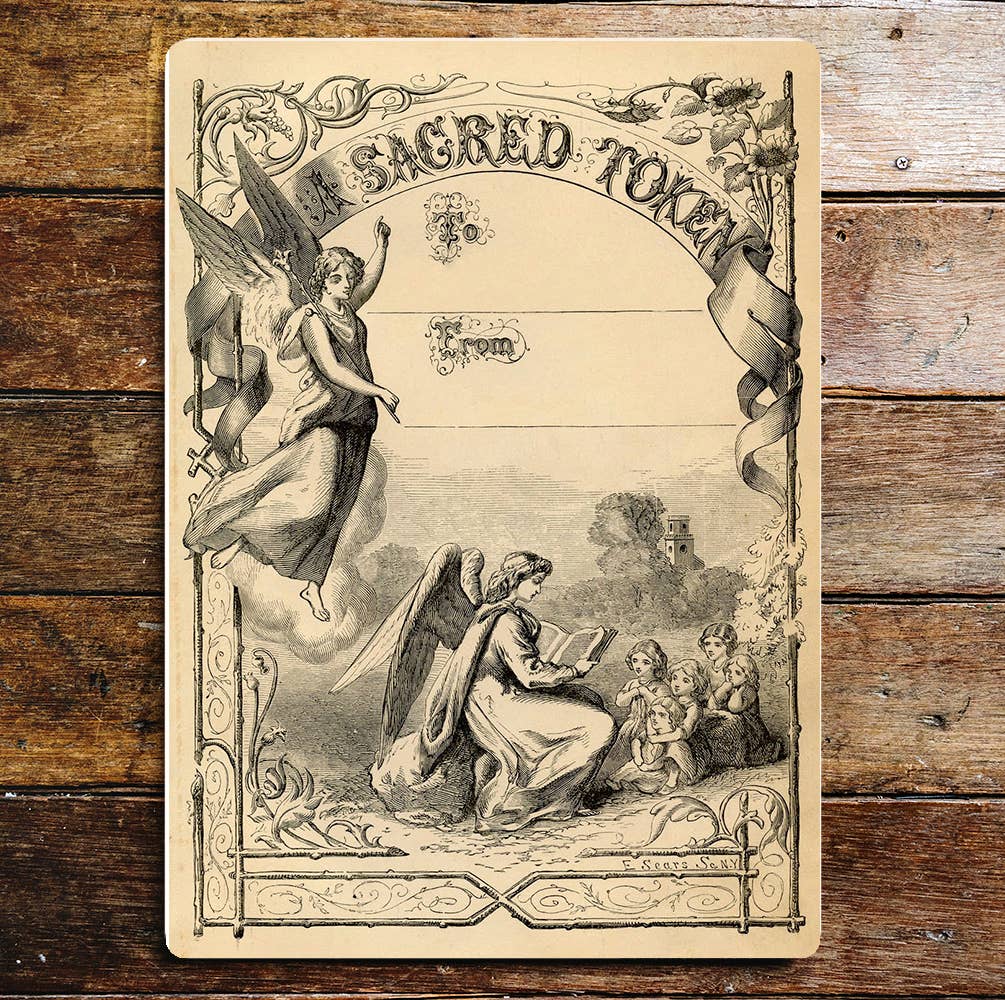 A Sacred Token Angels Children Wings | Metal Wall Sign