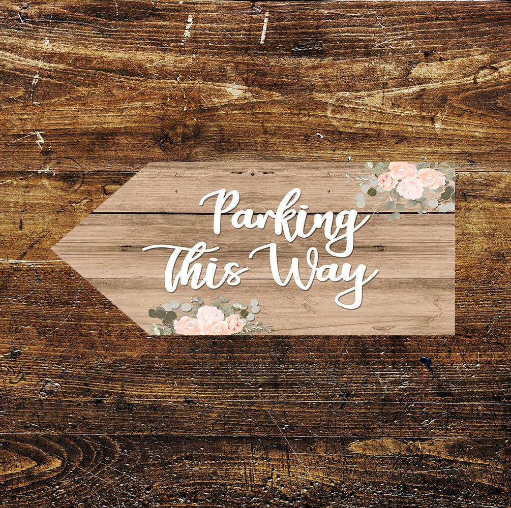 Wedding Parking This Way Road Car Notice Left | Metal Sign