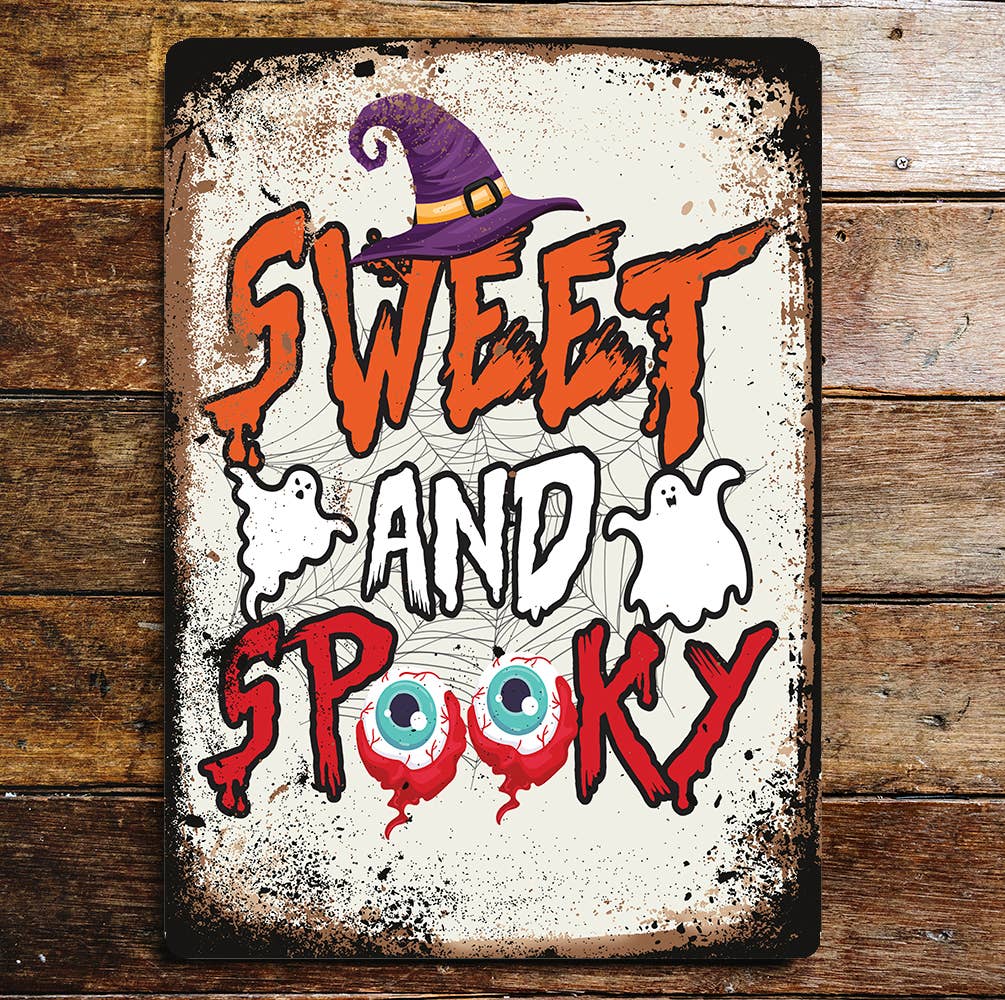 Halloween sweet and spooky | Metal Wall Sign Plaque