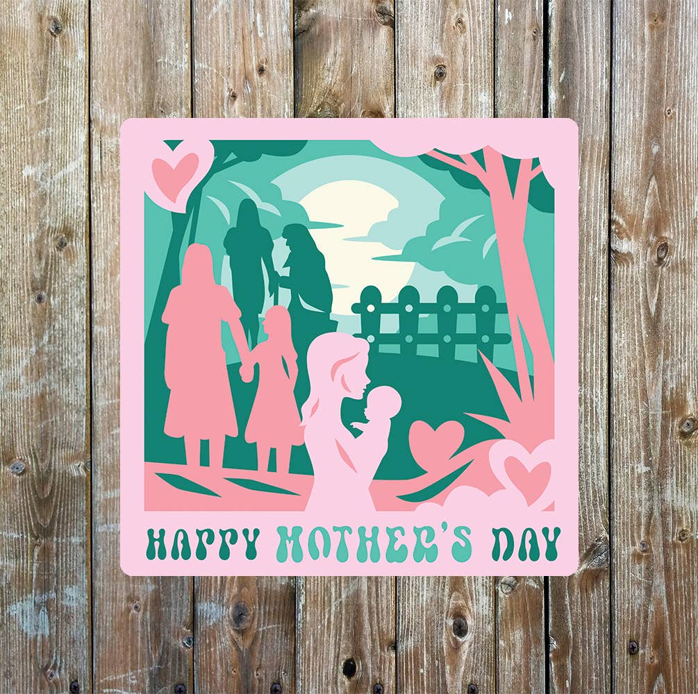 happy mothers day Mom and Daughter | Metal Sign Plaque Square