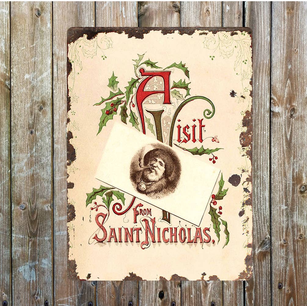 Christmas A Visit From Saint Nicolas | Metal Sign Plaque