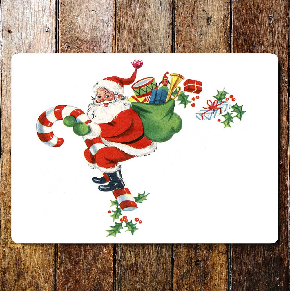 Santa Sack Presents Christmas Metal Wall Sign