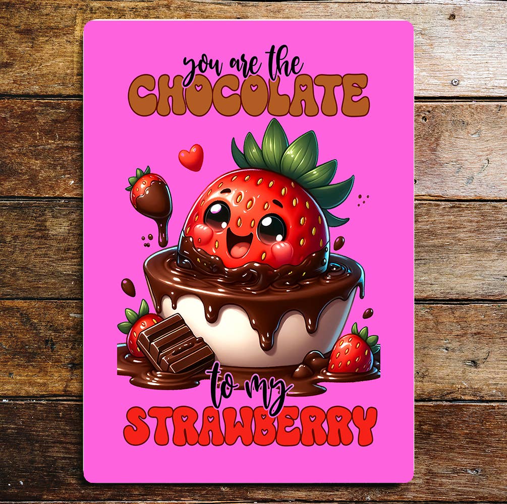Chocolate to my strawberry Valentine | Metal Sign Plaque