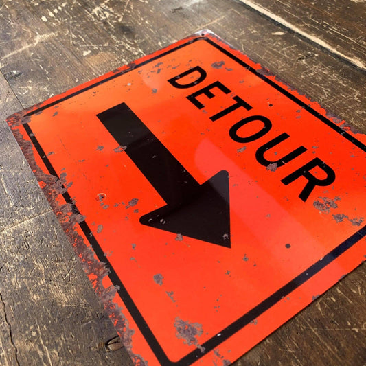 Detour Road | Metal Vintage Wall Sign