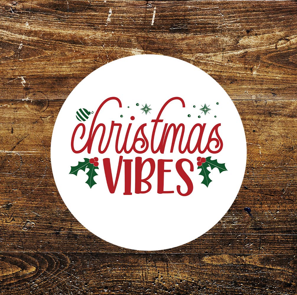 Christmas Vibes Metal Sign Circle
