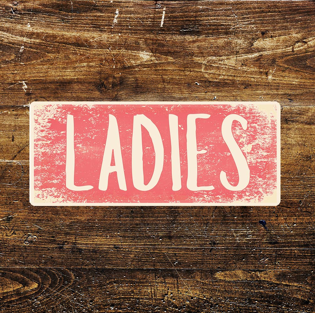 Ladies bathroom notice vintage look | Metal Sign