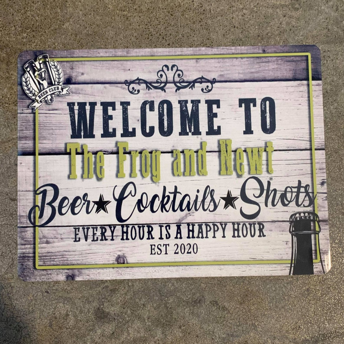 Welcome to Name yours Bar Name | Metal Wall Sign