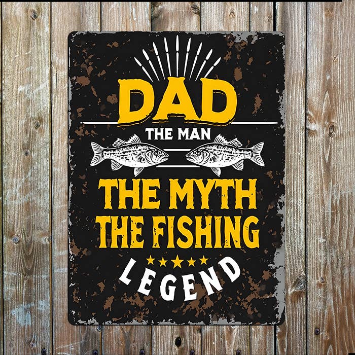 Dad The Fishing Legend | Father's Day | Metal Sign Plaque
