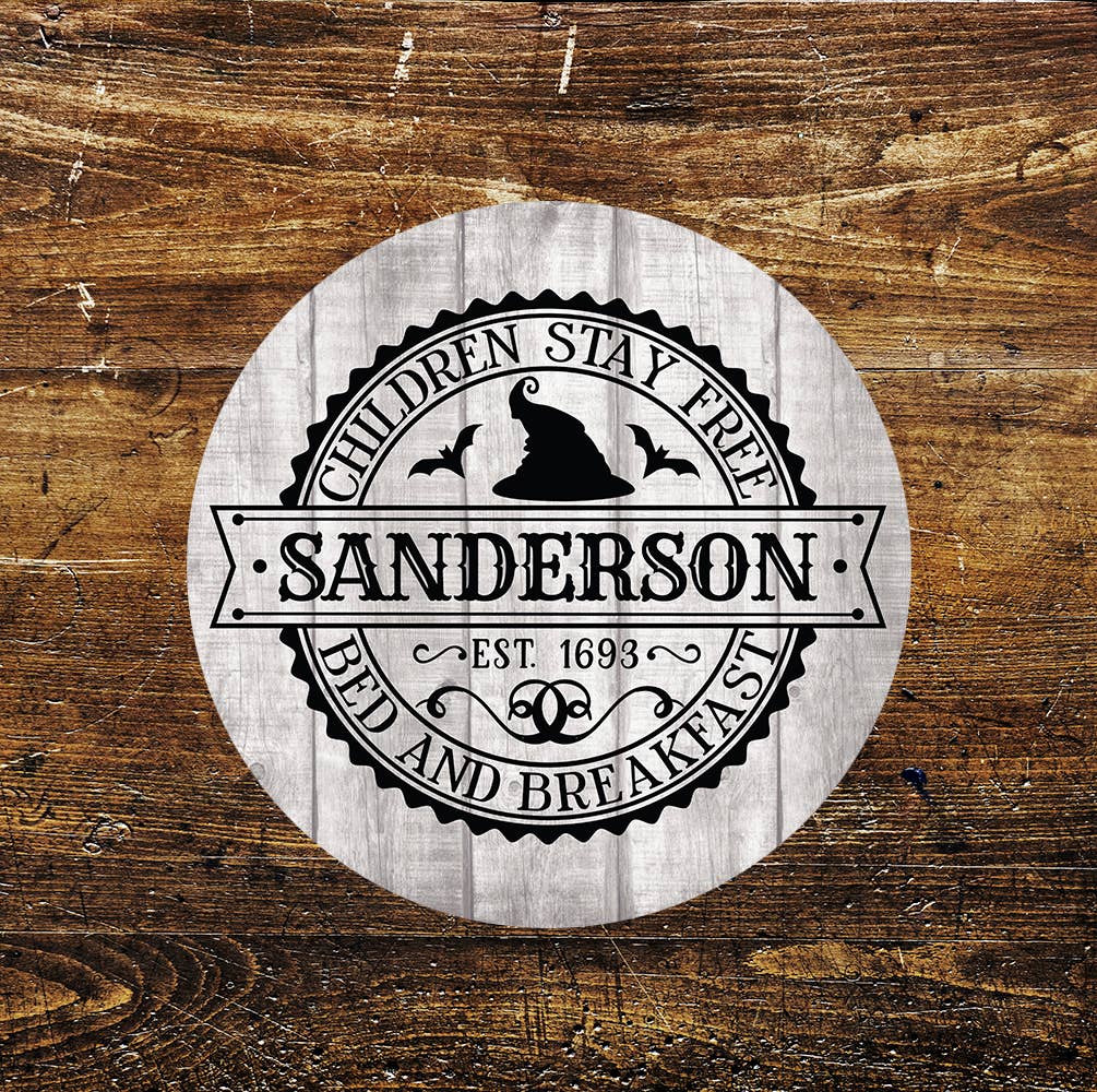 Witches Bed and Breakfast Sanderson Circle Metal Sign