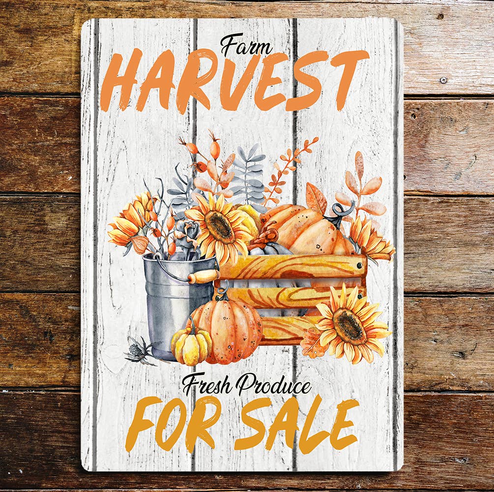 Harvest Rustic Pumpkin Farm Wall | Metal Sign Plaque