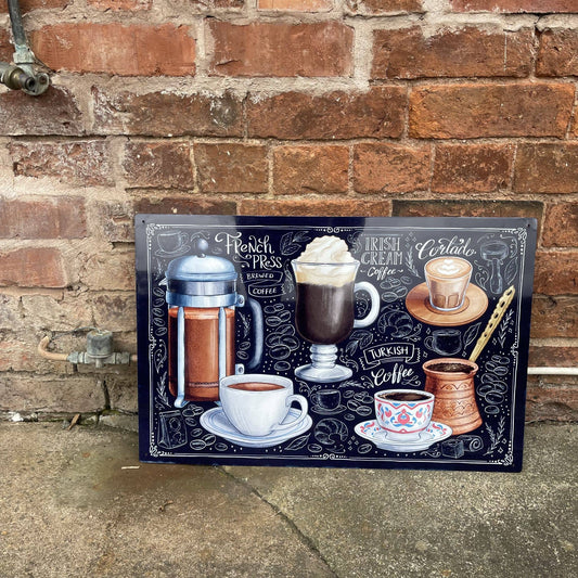 Fresh Roast Coffee Menu 2 | Metal Vintage Wall Sign