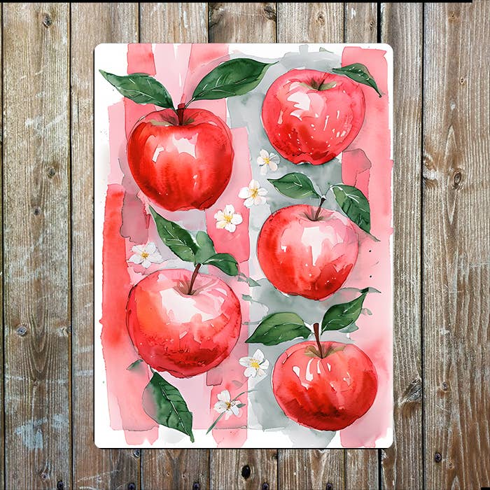 Apple Fruit | Contemporary Watercolour | Metal Sign Plaque