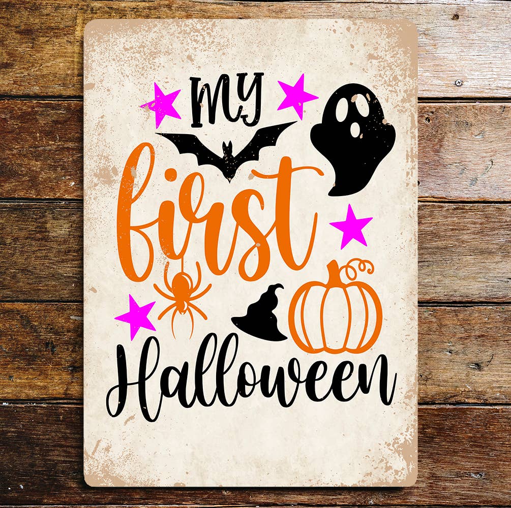 Halloween my first Halloween | Metal Wall Sign Plaque