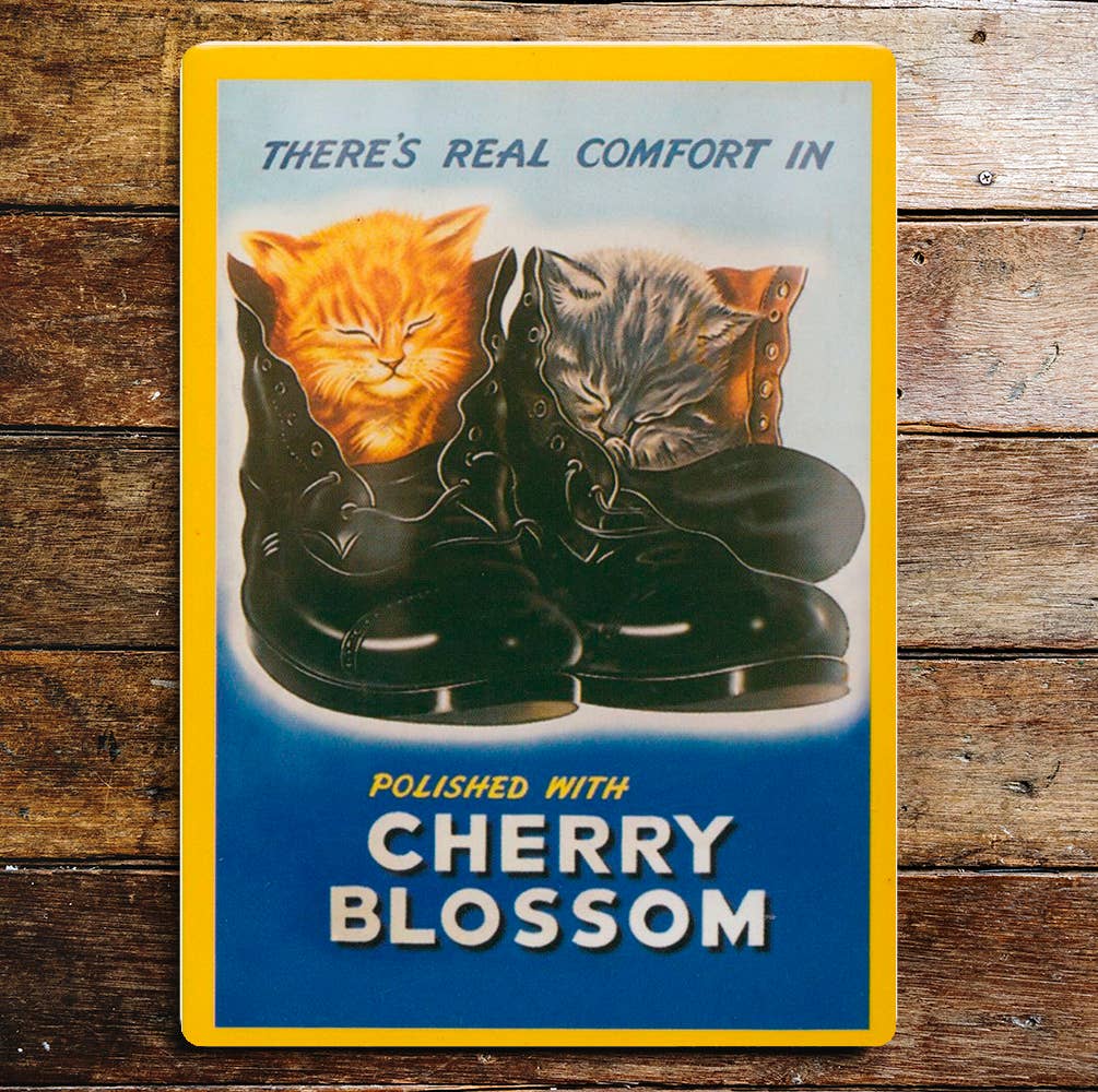 Comfort In Polished With Cherry Blossom | Metal Sign