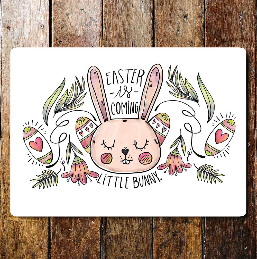 Easter Is Coming Little Bunny Eggs | Metal Sign Plaque