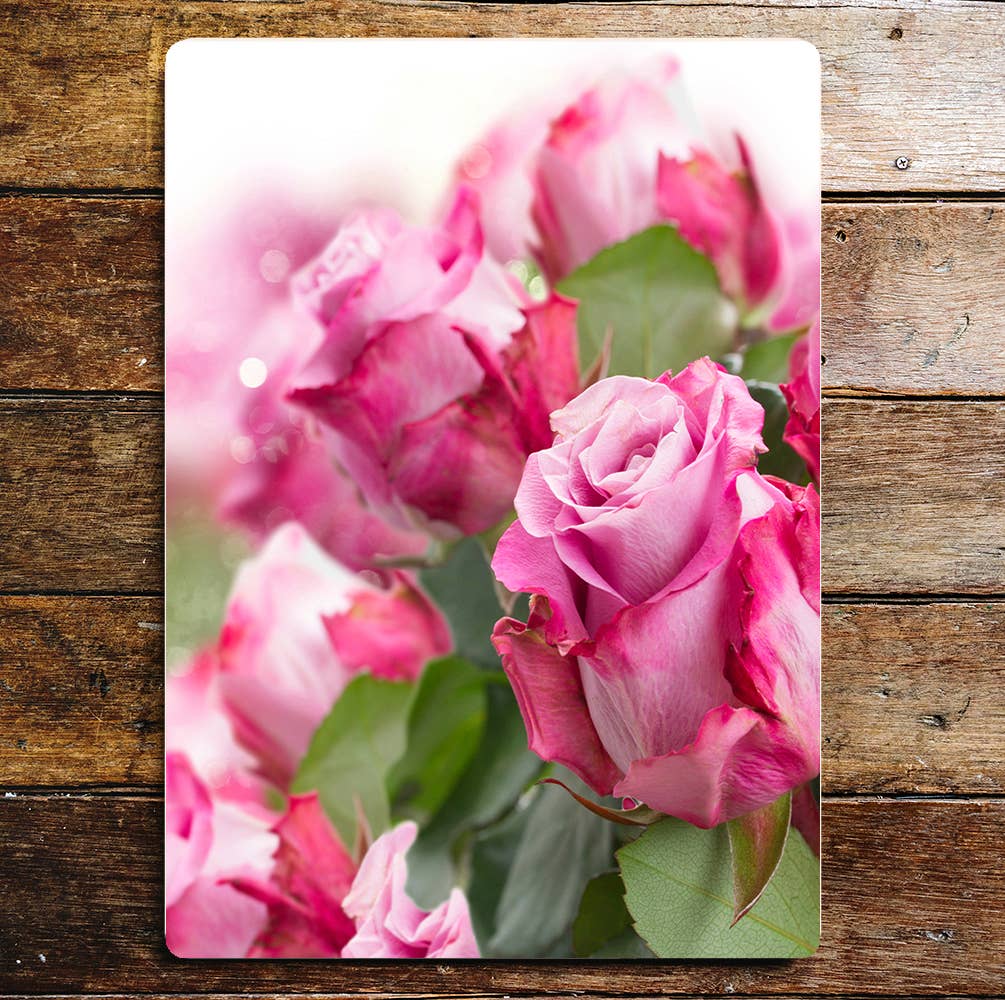 Garden roses flower red nature art | Metal Sign Plaque