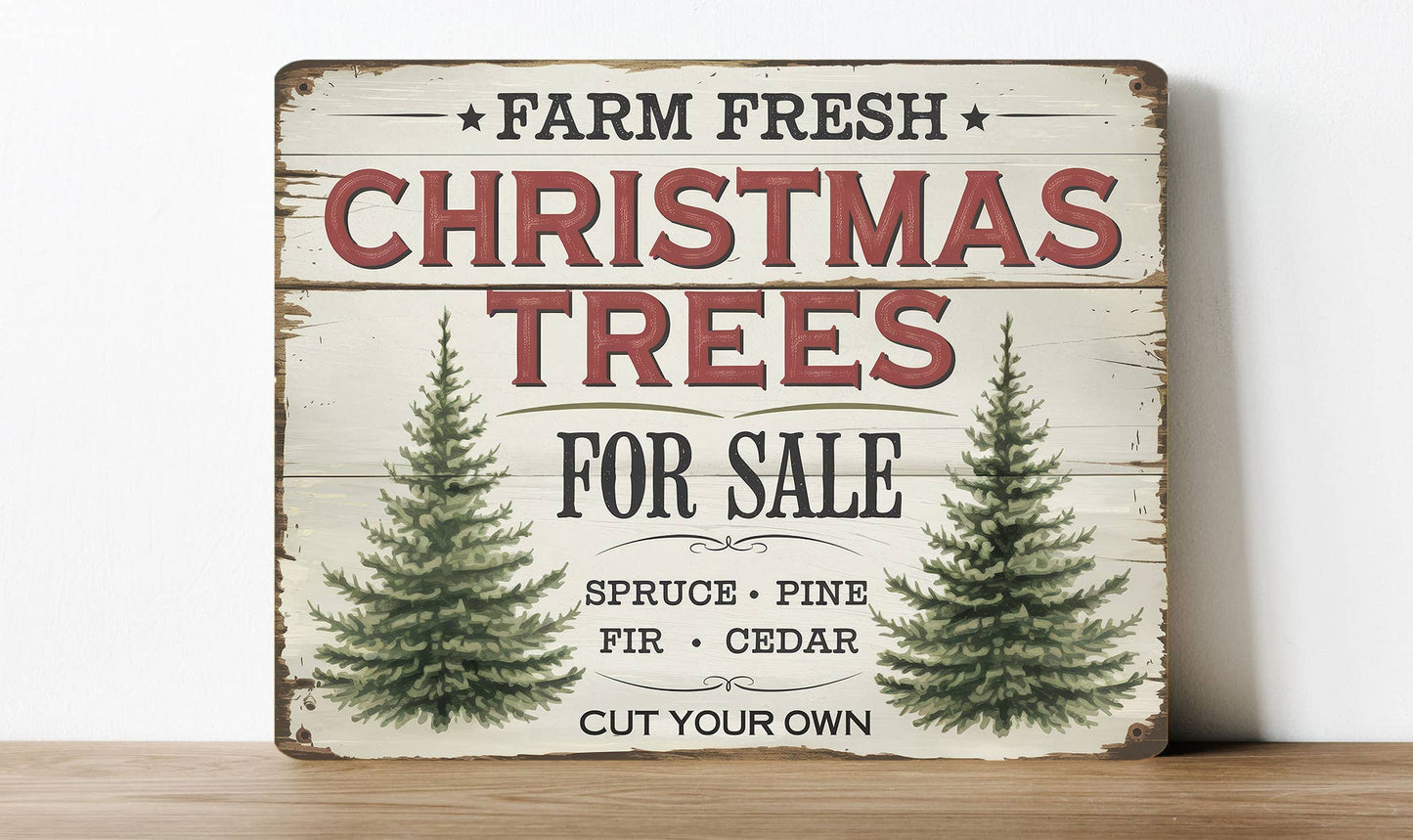 Farm Fresh Tree Sale Christmas Xmas | Metal Sign Plaque