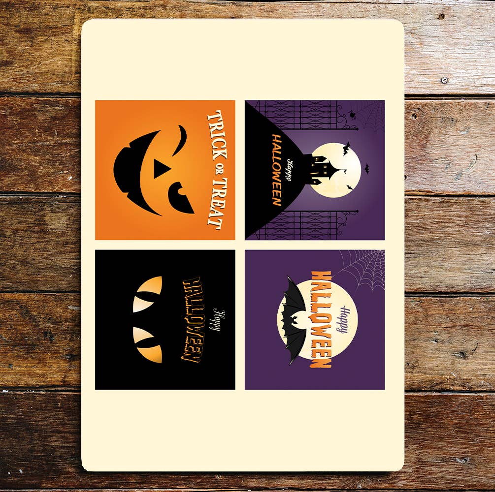 Halloween Tick Or Treat Pumpkin Face | Metal Wall Sign