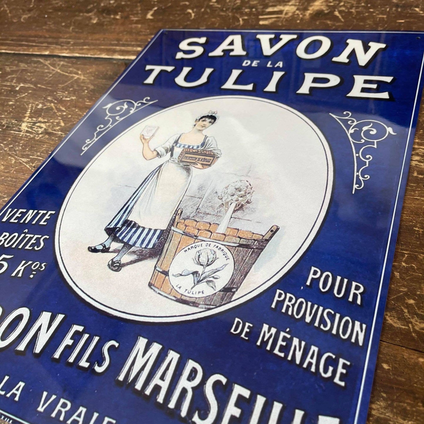 Savon De La Tulipe Metal Advertising Wall Sign