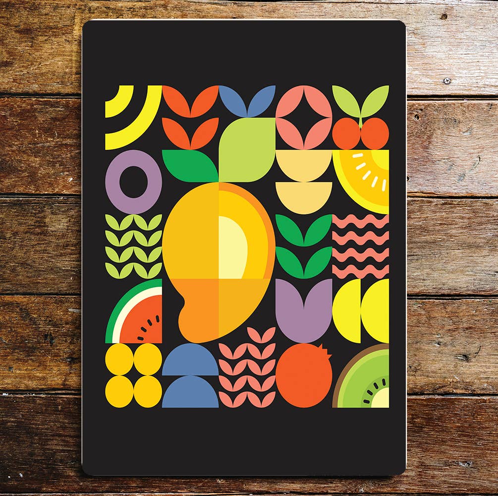 Geometric Mango fresh fruit | Metal Vintage Wall Sign