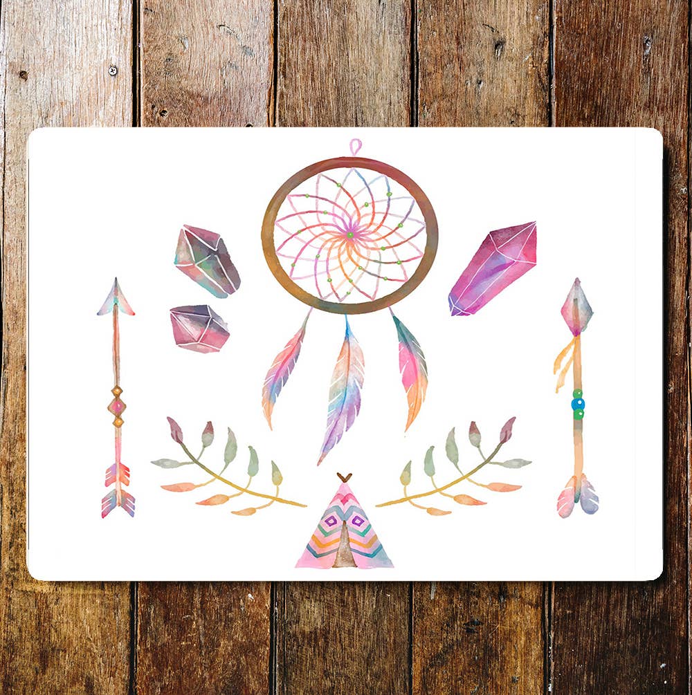 Colourful Dream Catcher Tepee Arrows | Metal Sign plaque