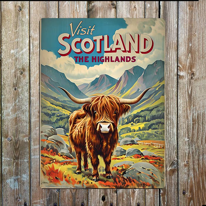 Visit The Highlands | Scottish, Scotland | Metal Sign Plaque